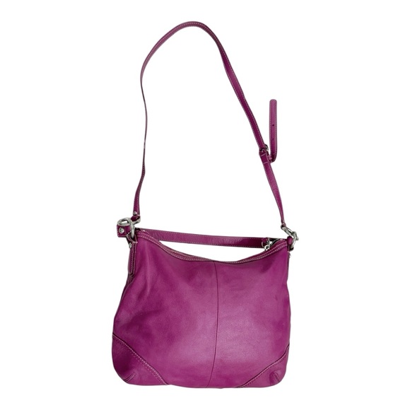 Coach Fuchsia Leather Shoulder Bag - Picture 2 of 12